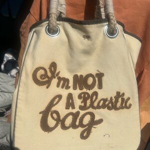 Anya Hindmarch Cream and Brown Tote